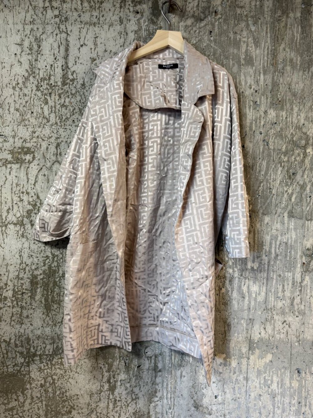 Men's 2-Piece Monogram Pajama Coat & Pant Set Size M